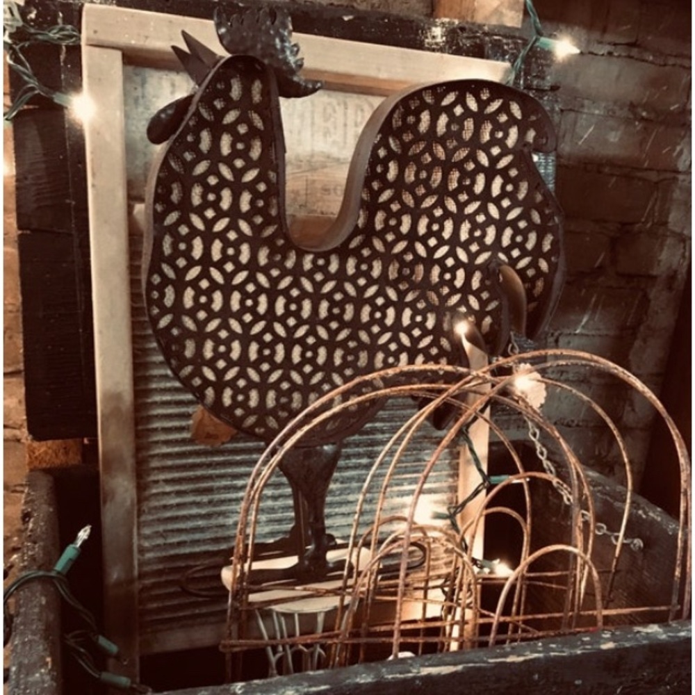 Rooster Metal Stand -Metal Rooster Home Decor-Farmhouse Home Decor-Rustic Rooste